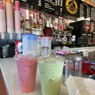 Honeydew &amp; strawberry milk tea