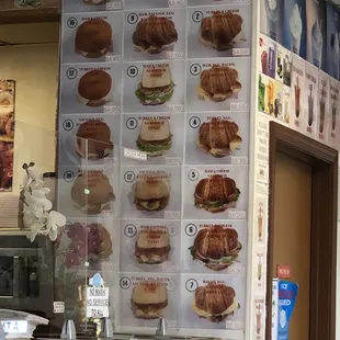 Menu for breakfast Sandwiches Sept 2021