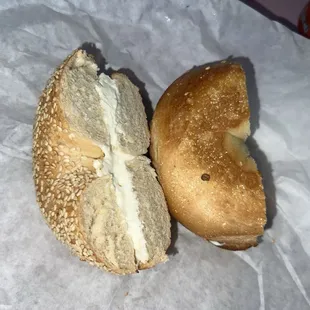 Bagel sesame cream cheese