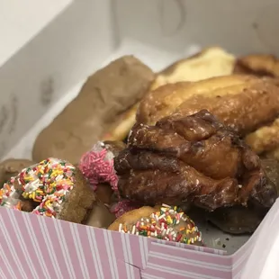 a variety of donuts in a box