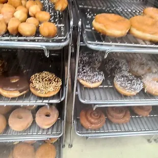 food, donuts, dough desserts