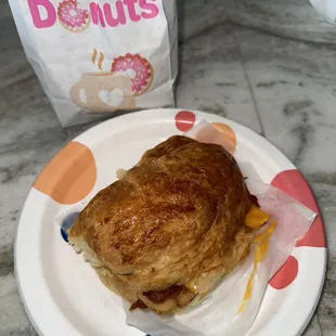 Bacon, egg, cheese croissant