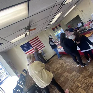 The line for the donut case!