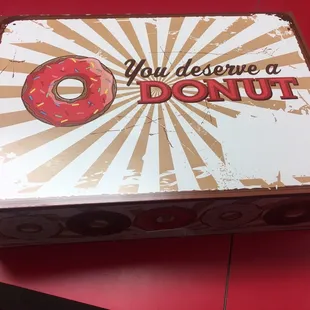 a box with a donut on it