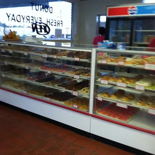 Wide selection of donuts