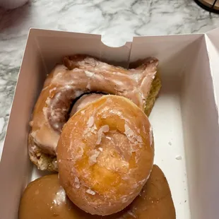 Big donuts and cinnamon roll