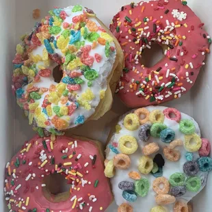 Yummy frosted donuts