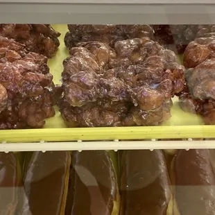 Apple fritters and chocolate bars