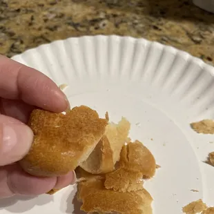 Crusty remains of kolache.