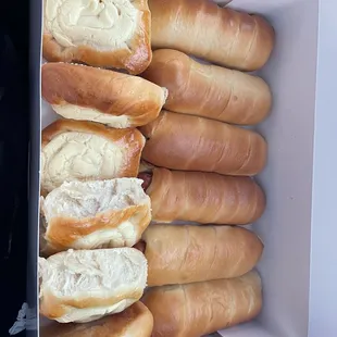 Cream cheese kolaches &amp; sausage and cheese kolaches