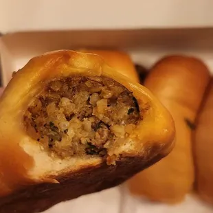the inside of a pastry