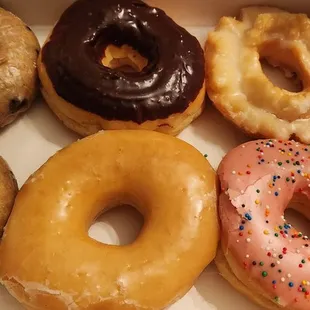 a variety of donuts in a box