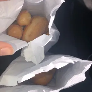 Cinnamon sugar donut half dozen holes three kolaches