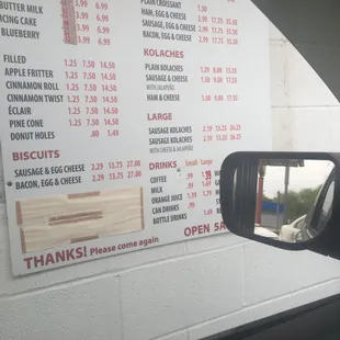 menu