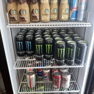 Need a caffeine boost to start your morning? We have hot and cold drinks that go great with a breakfast sandwich or some donuts!