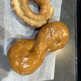 Glazed twist and a delicious Sour Cream cake!