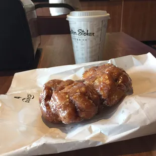 This apple fritter is so good, glad there's another in the bag.