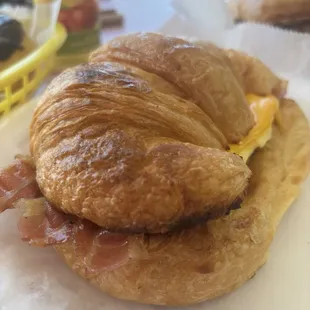 Bacon egg and cheese croissant