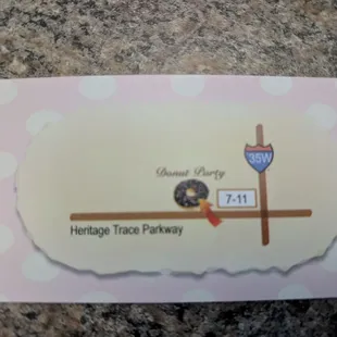 a business card with a turkey on it