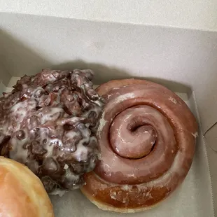 Apple Fritterand Cinnamon Roll