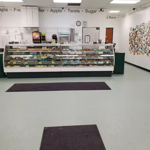 the inside of a deli