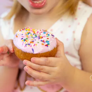 Photo worthy sprinkle donuts-- and so delicious!