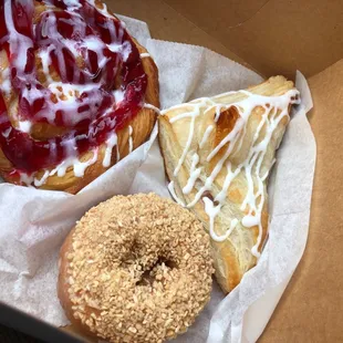 Cherry Danish, Turnover and crispy coconut ~ yaaaaaassssss
