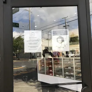 Front door at donut savant in Oakland.