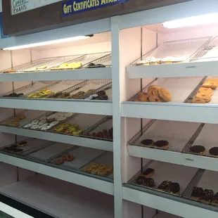 Late Saturday morning donut selection. Still lots to choose from but come early if you want a larger selection.