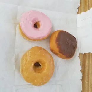 Glazed, strawberry glazed, chocolate covered peanut butter filled