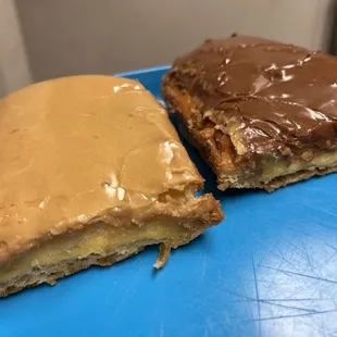 Maple bar and chocolate bar. I already ate half of them lol