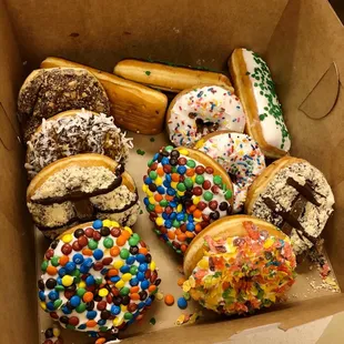 a box of assorted donuts