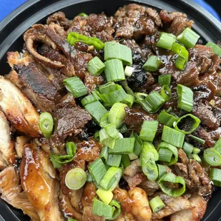 Teriyaki chicken and steak bowl.