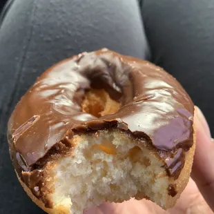 Chocolate dipped cake donut