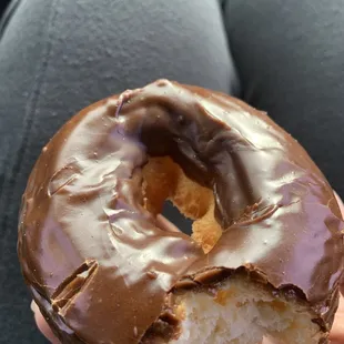 Chocolate dipped cake donut