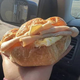 Delicious home made butter croissant big enough to feed two
