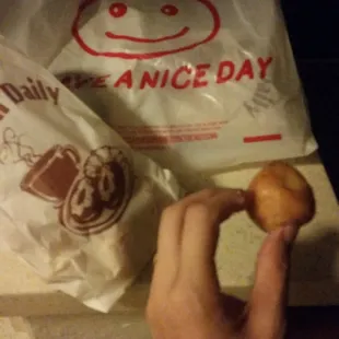 My smiley bag filled with yumminess.