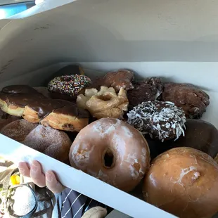 a box of assorted donuts