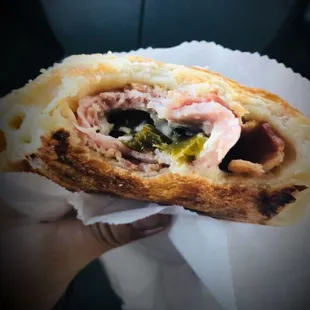 Bacon, cheese, jalapeño and ham pastry