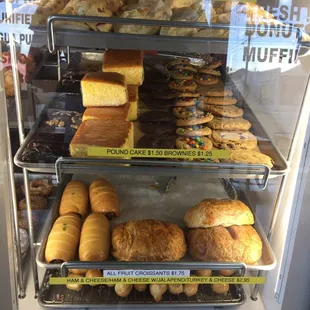 a display of various types of donuts