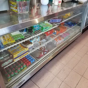 a refrigerated display in a store