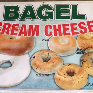 Bagel and Cream Cheese sign