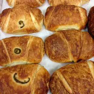 Our famous Ham and Cheese Croissants (jalapenos and regular)