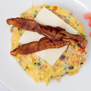 Bacon and cheese omelette