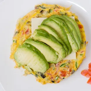 Avocado and cheese omelete
