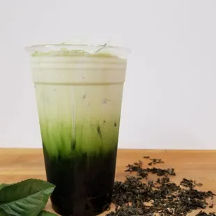 NEW! Green Thai Tea made with freshly brewed tea. Boba is optional.