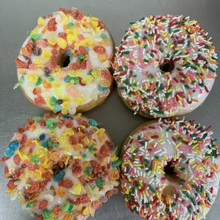 four different types of sprinkles