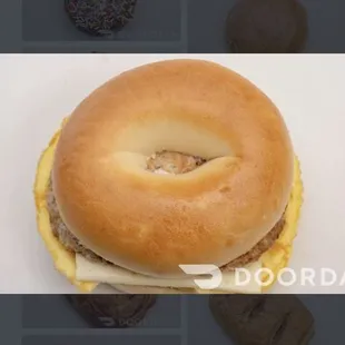 a variety of donuts and a sandwich