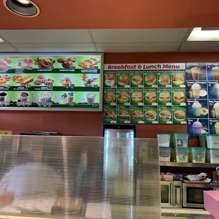 Menu options.