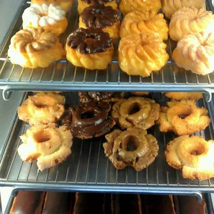 French donuts, old fashioned, and chocolate bars....yum-o